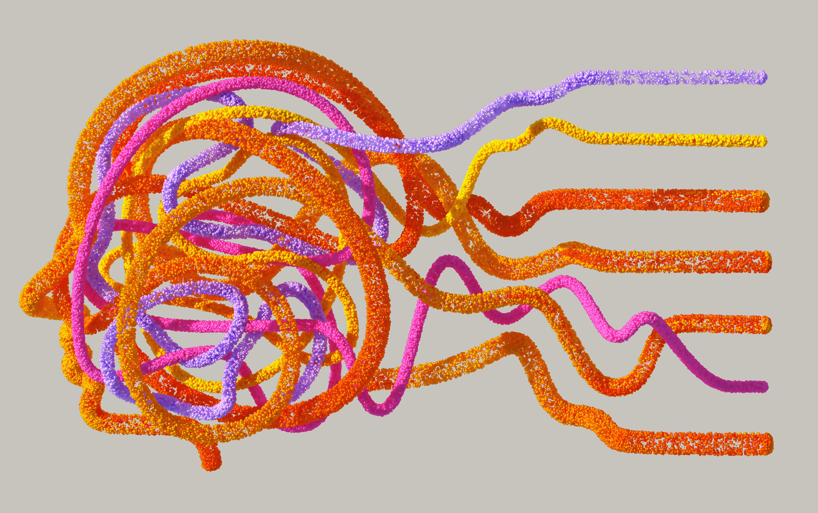 An abstract visualization of complex information becoming clear.